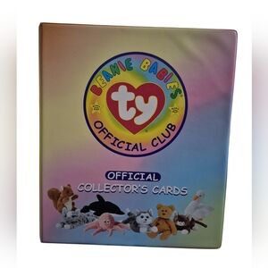 Vintage TY Beanie Baby Collector Trading Cards & Binder Euc